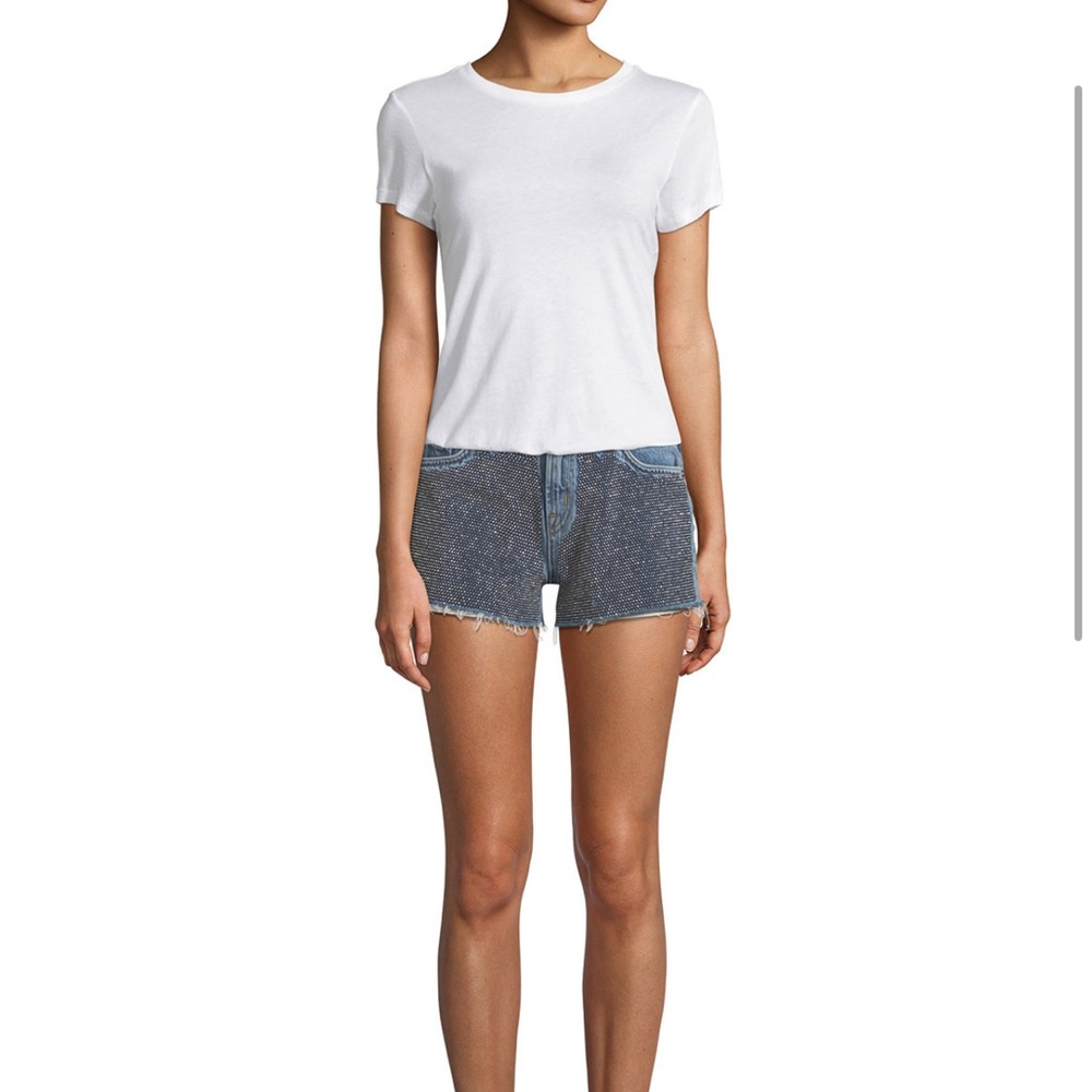 HUDSON Kenzie Studded Cutoff Denim Shorts.